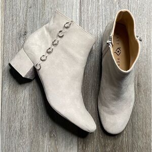 Katy Perry The Louise Gray Suede Heeled Ankle Booties Size 7.5